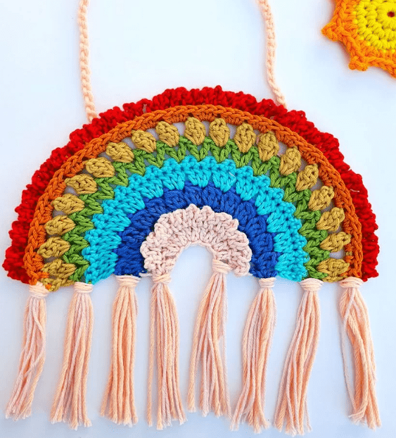 Colorful Boho Crochet Rainbow