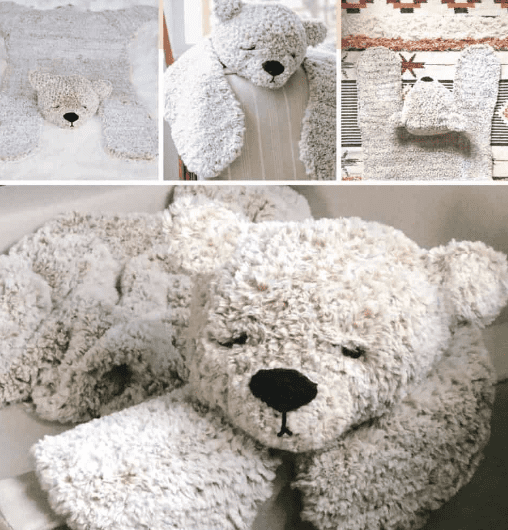Crochet Bear Blanket Rug