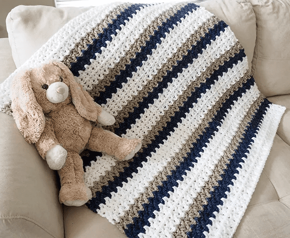 Striped Baby Blanket Crochet
