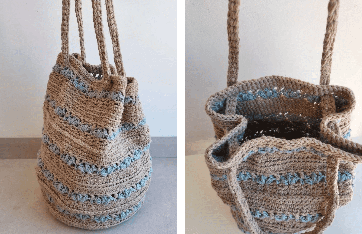 Floral Crochet Tote Bag 