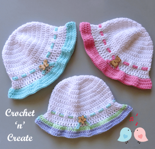 Baby Crochet Sun Hats