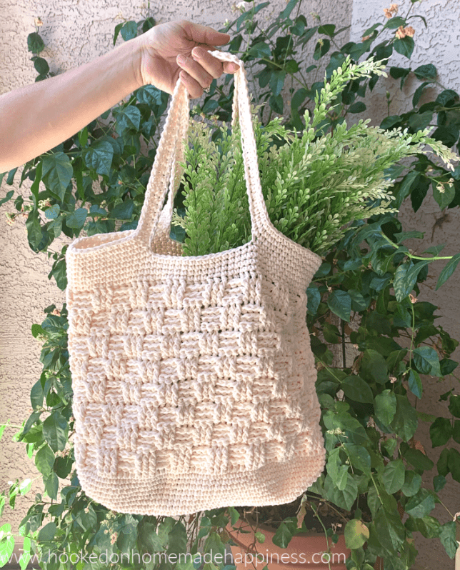 Basketweave Crochet Market Bag 