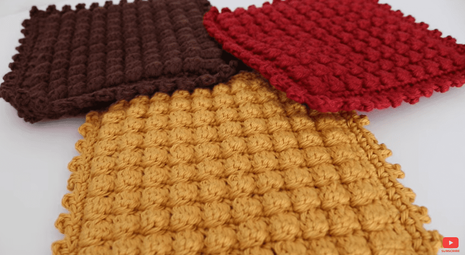 Bobble Stitch Crochet Hot Pad 