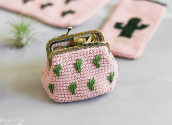 Cactus Crochet Coin Pouch 