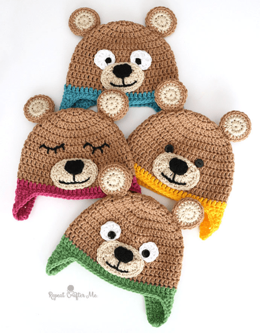Crochet Bernat Bear Hats
