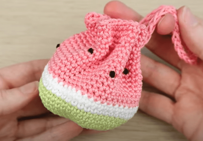 Crochet Watermelon Coin Purse