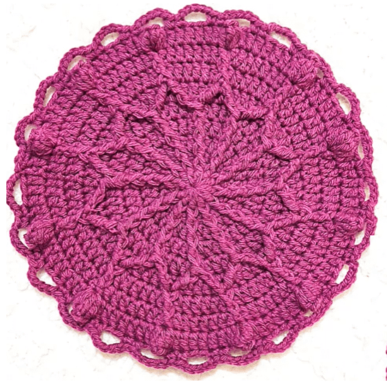 Outline Flower Crochet Potholder