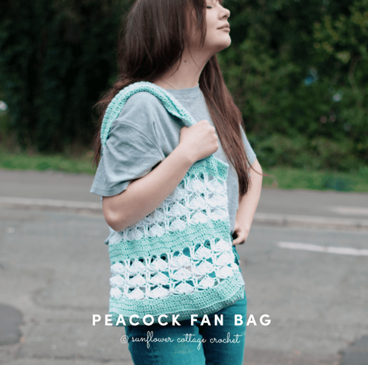 A woman holding a 2-in-1 Crochet Beach/Market Bag