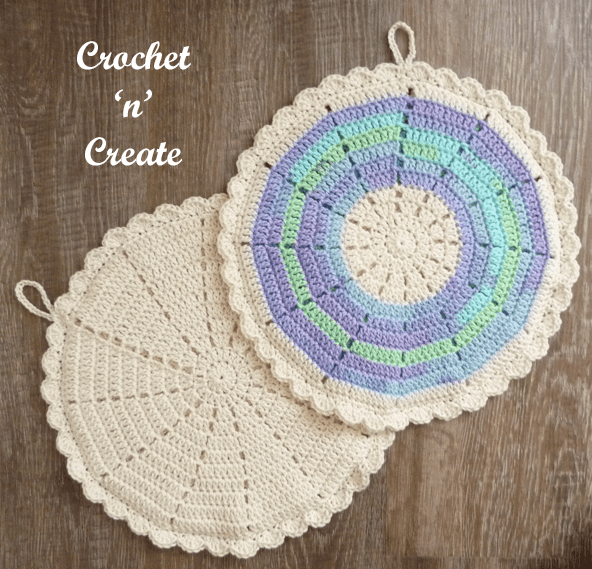 Crochet Round Fan Potholder