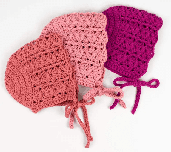 Seashell Crochet Baby Bonnets