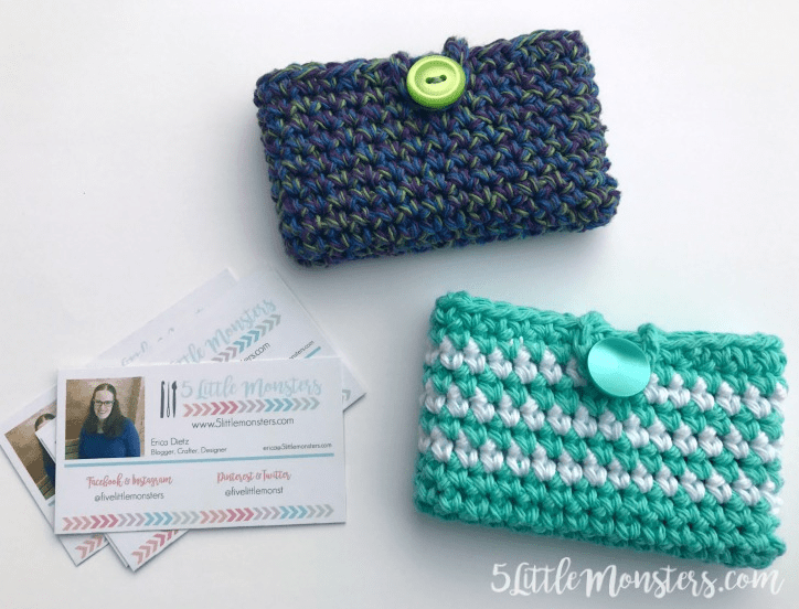 Simple Crocheted Card Holder 
