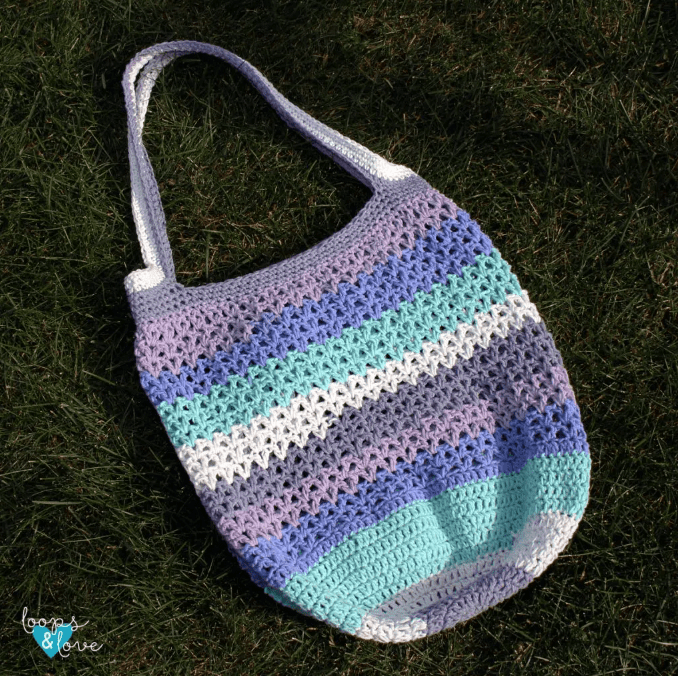 Speedy V-Stitch Crochet Market Bag