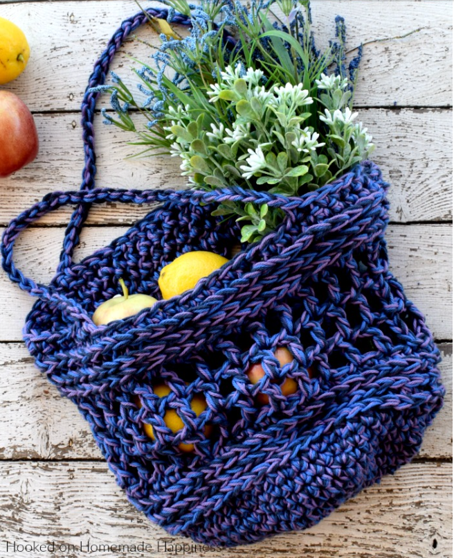 Tricolor Crochet Market Bag