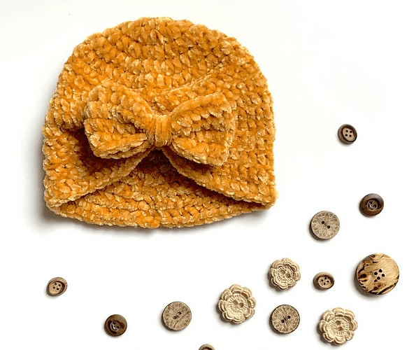 Velvet Crochet Baby Turban 