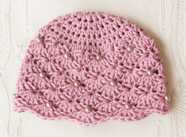 Vintage Pearl Crochet Baby Hat