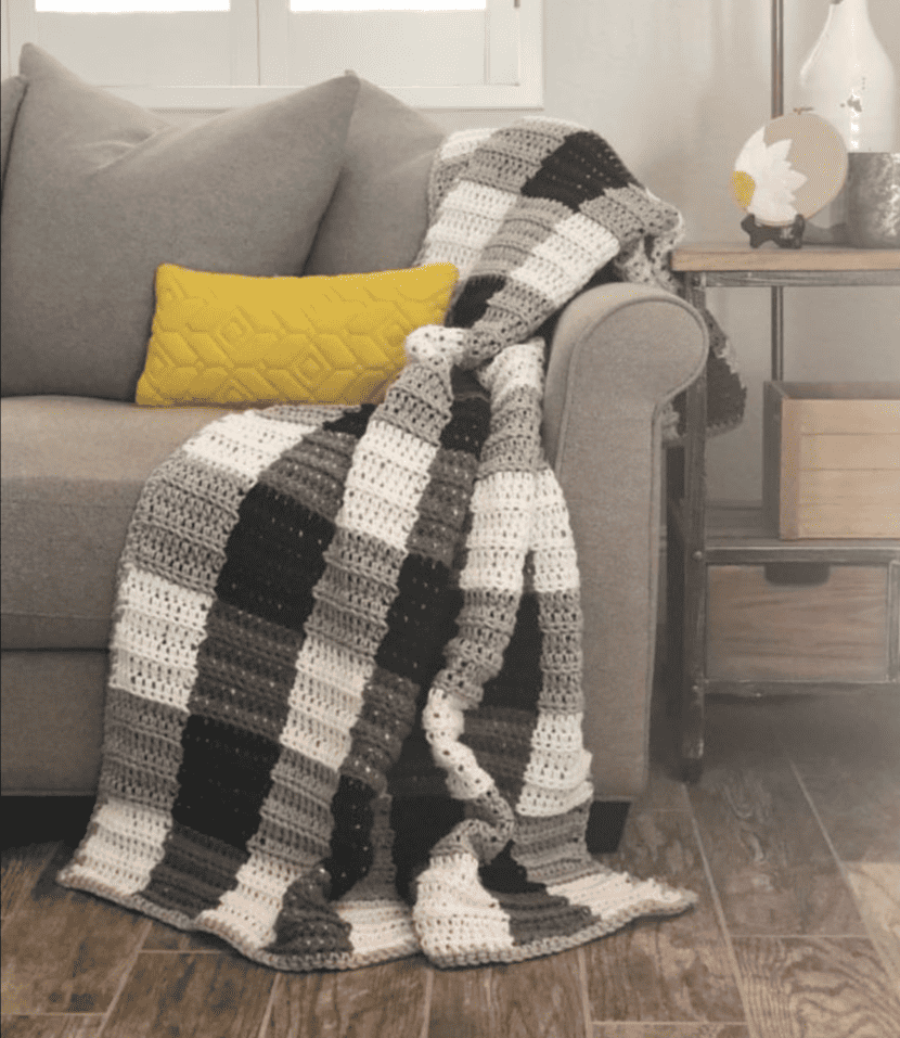 Buffalo Check Gingham Crochet Blanket