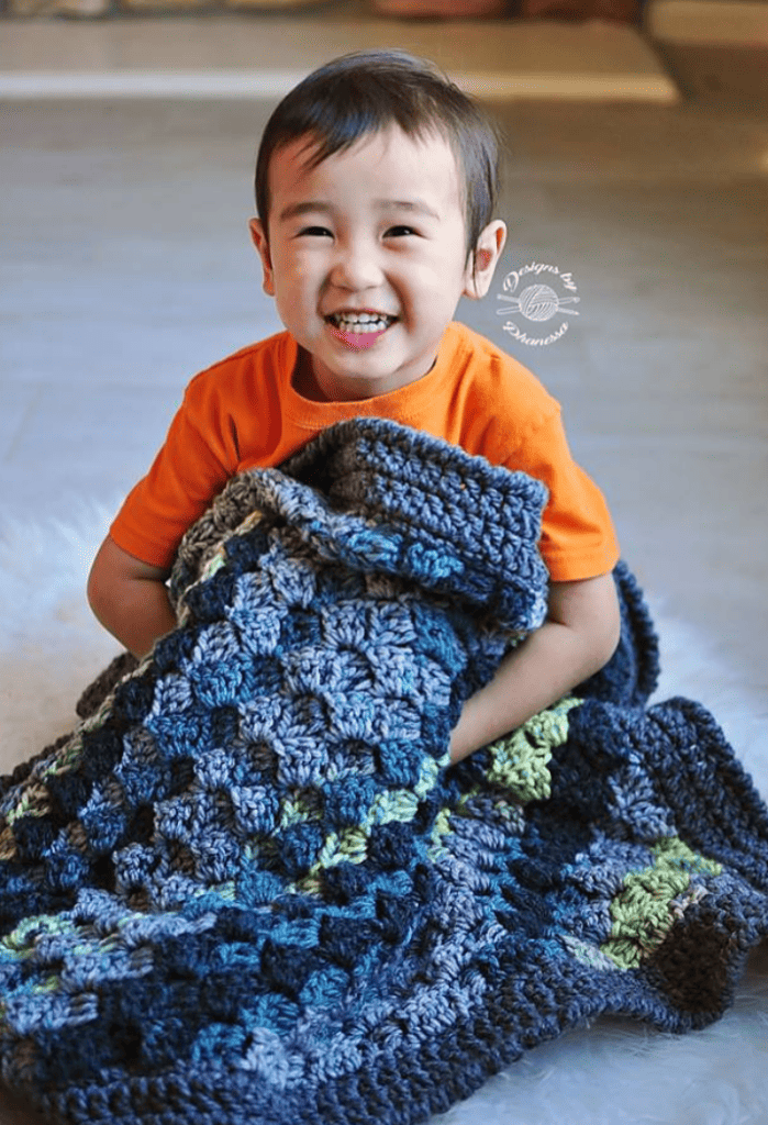 Chunky C2C Crochet Blanket 
