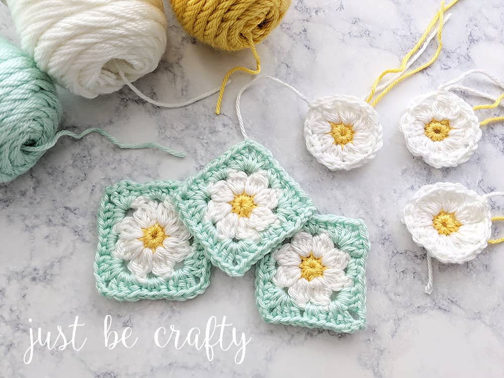 Dainty Daisy Crochet Granny Square Motif