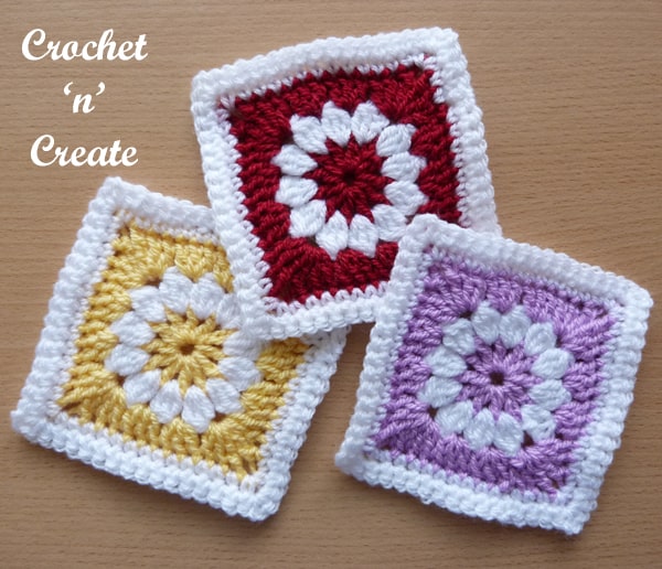 Two Color Cluster Crochet Squares