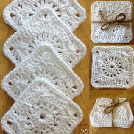 Square Wheel Crochet Coasters