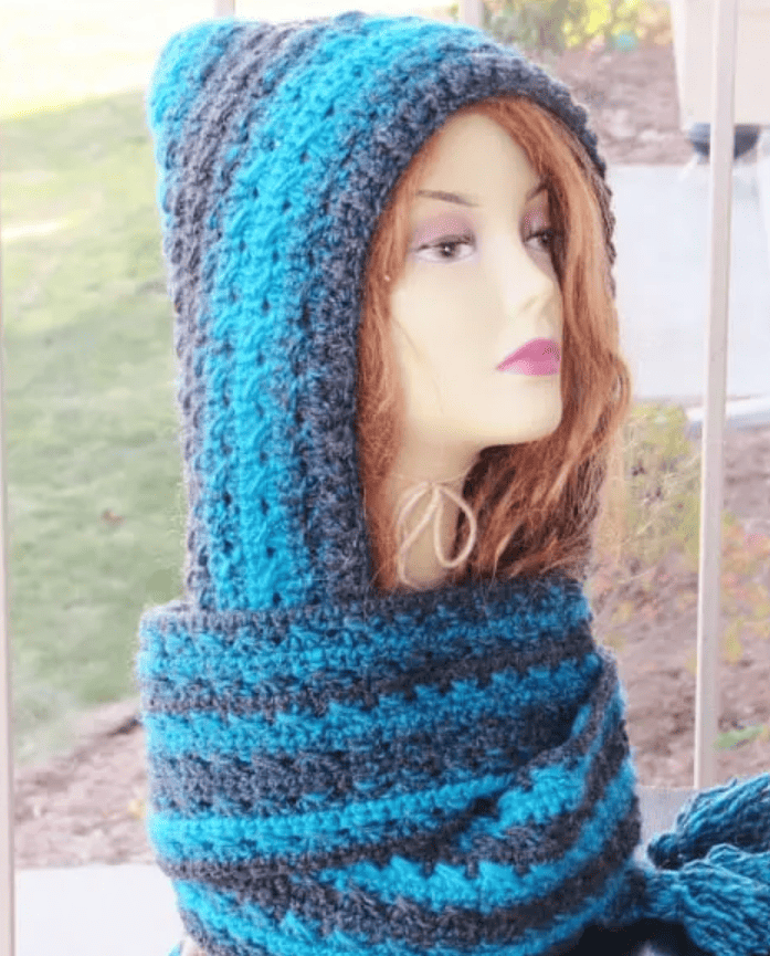 Crochet Heidi Hooded Scarf