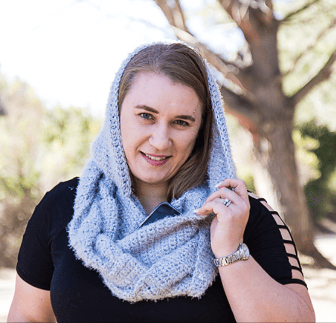 Crochet Hooded Infinity Scarf with Pockets
