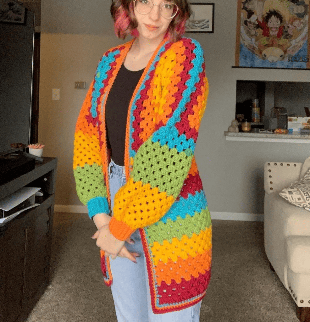 Granny Hexagon Crochet Cardigan