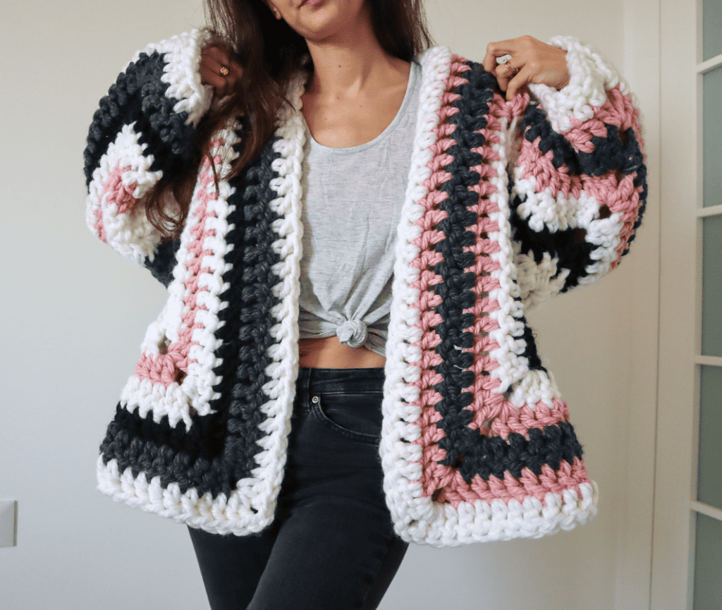Super Chunky Hexagon Crochet Cardigan