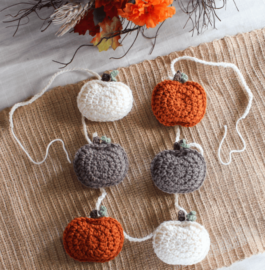 Rustic Crochet Pumpkin Garland