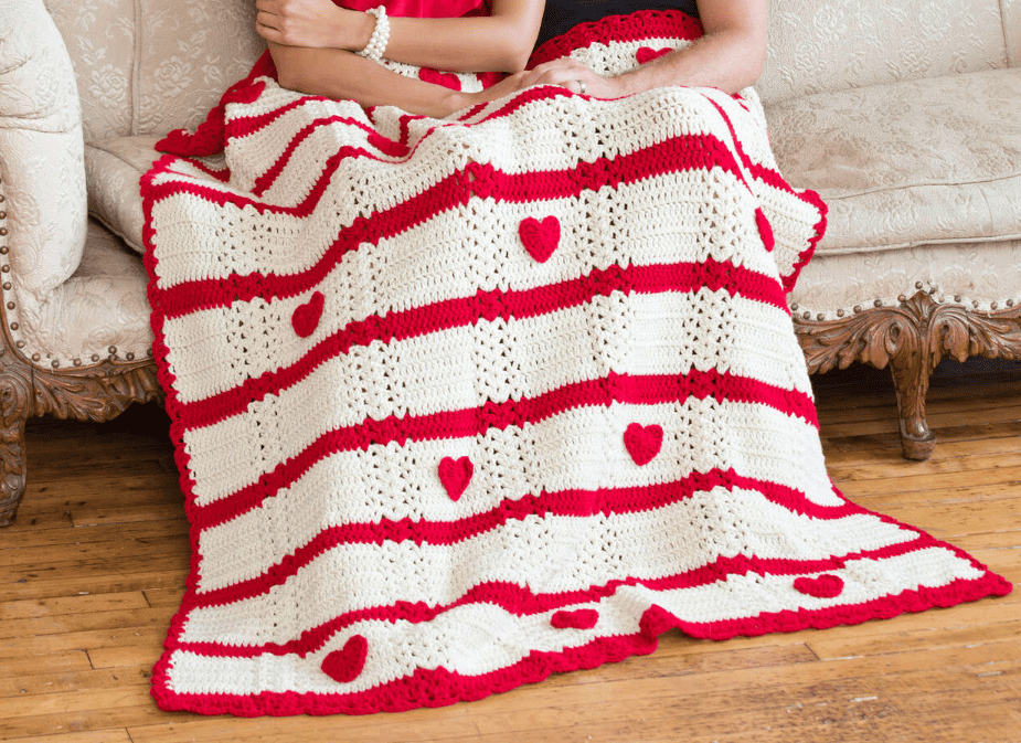 Crochet Be My Valentine Throw