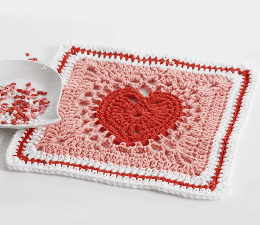 Crochet Heart Dishcloth