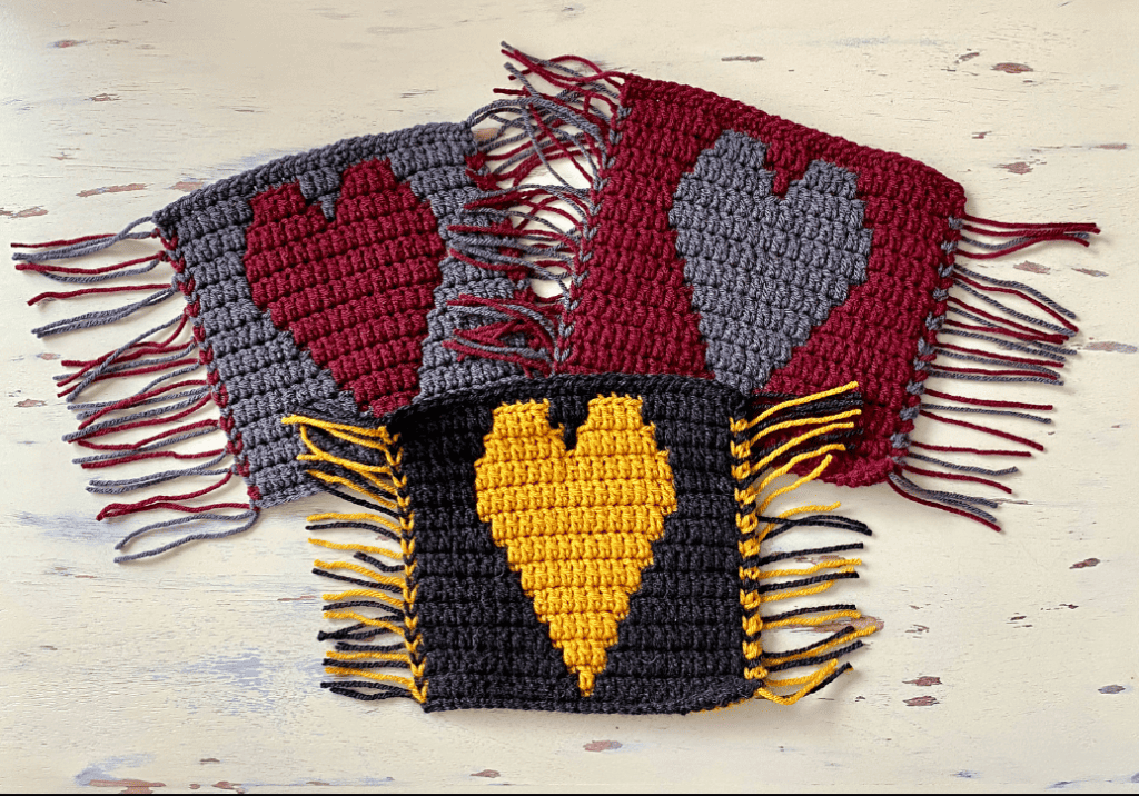Crochet Mosaic Heart Trivet