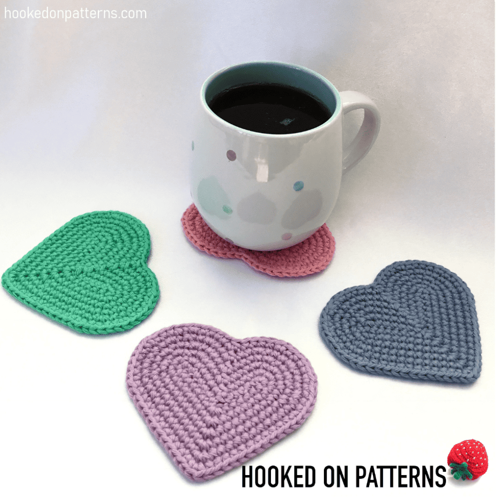 Crochet Simple Heart Coasters