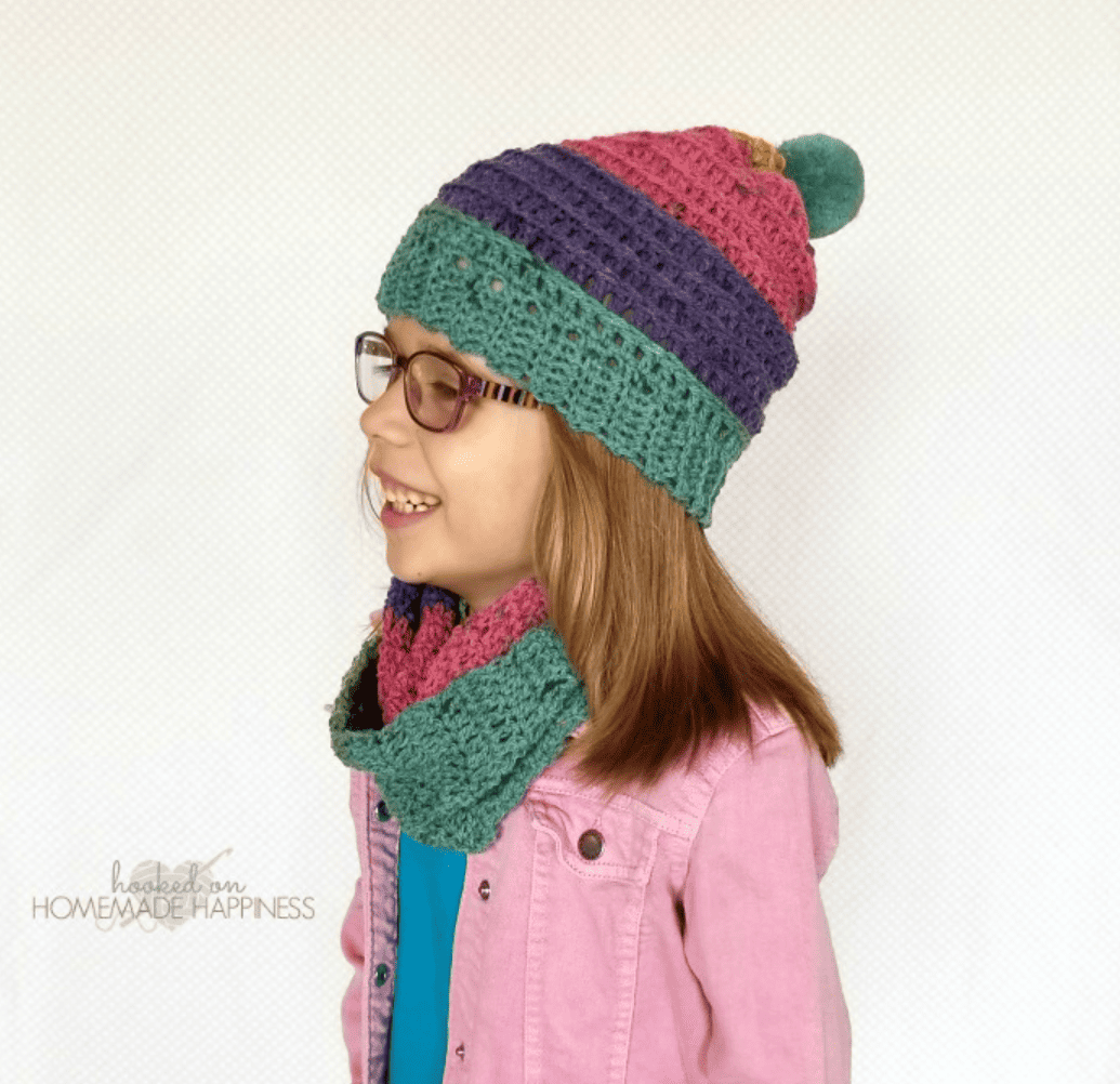 Candy  Stripes Hat and Scarf Set