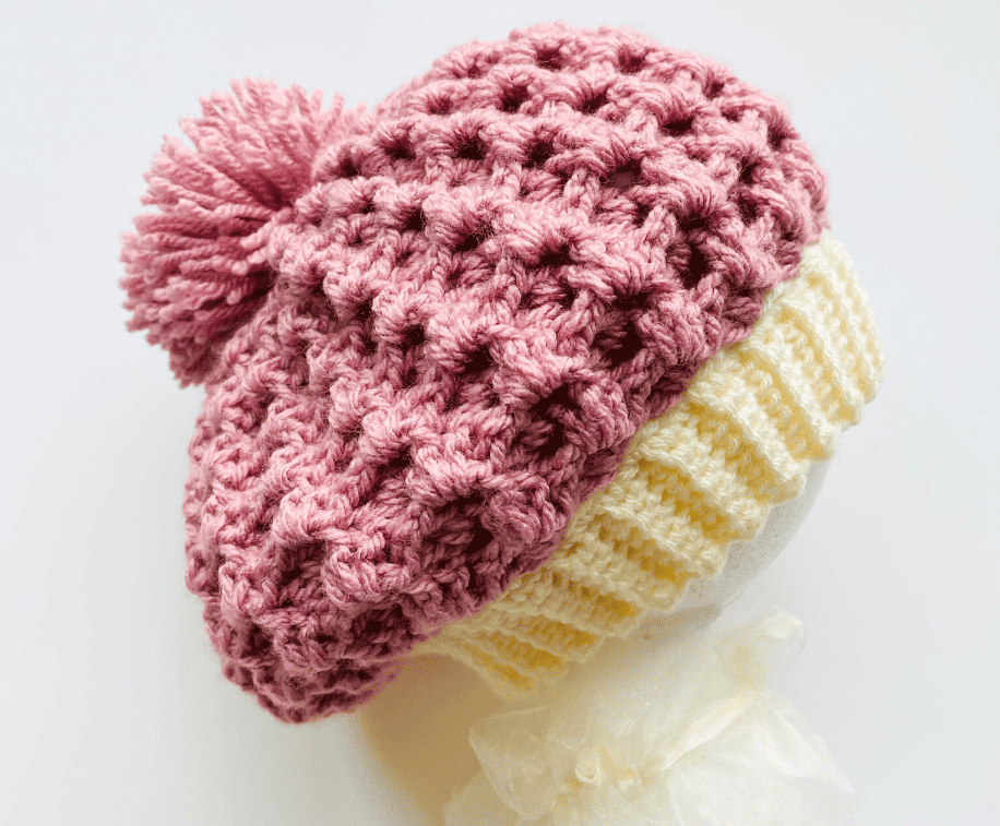 Crystal Waves Crochet Stitch Slouchy Hat