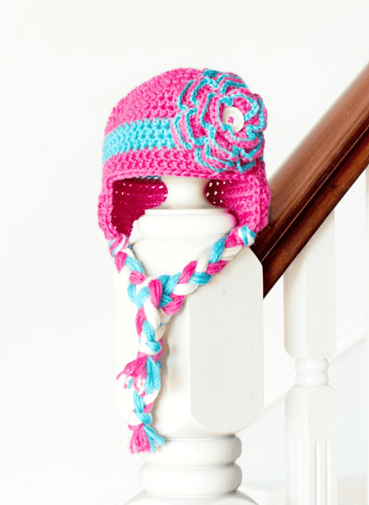 Floral Baby Earflap Hat