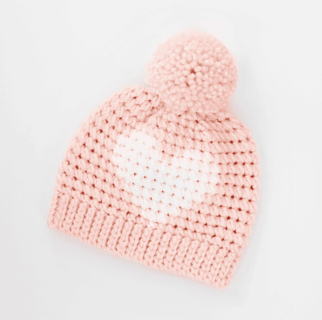 Hunter Crochet Heart Hat